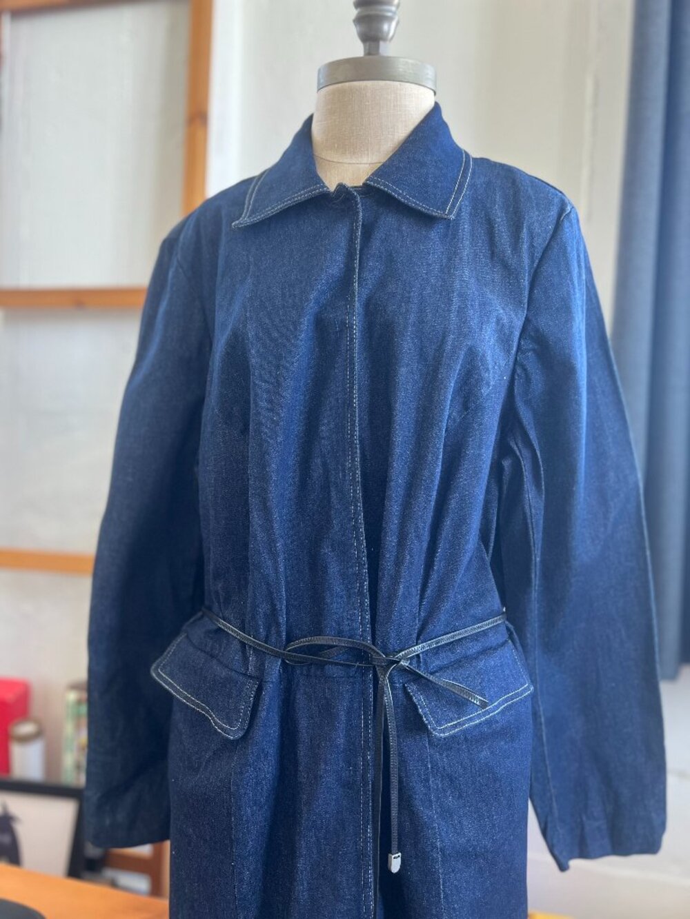 "MIXIT" Plus Size blue jean long sleeves cotton coat dress / Size 20W